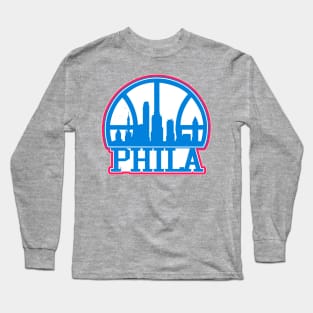 Philadelphia Basketball Skyline Long Sleeve T-Shirt